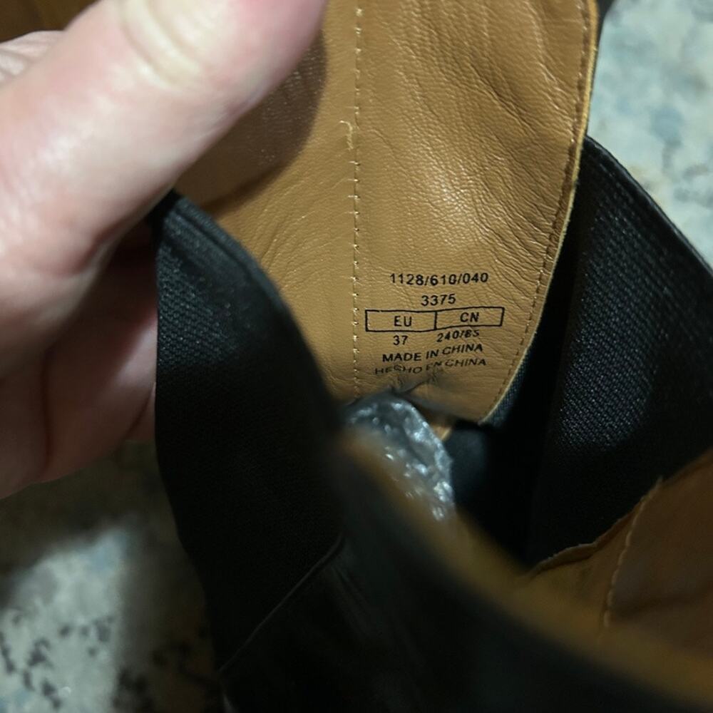 Zara Heeled Leather Square Toe Ankle Boots, 37 Black - Picture 8 of 11